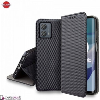 Telone atverčiamas dėklas - juodas (Motorola Moto G73)